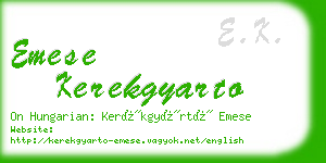 emese kerekgyarto business card